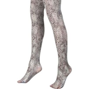 HUE Glossy Python Tights In 236 Grey | Size M/L